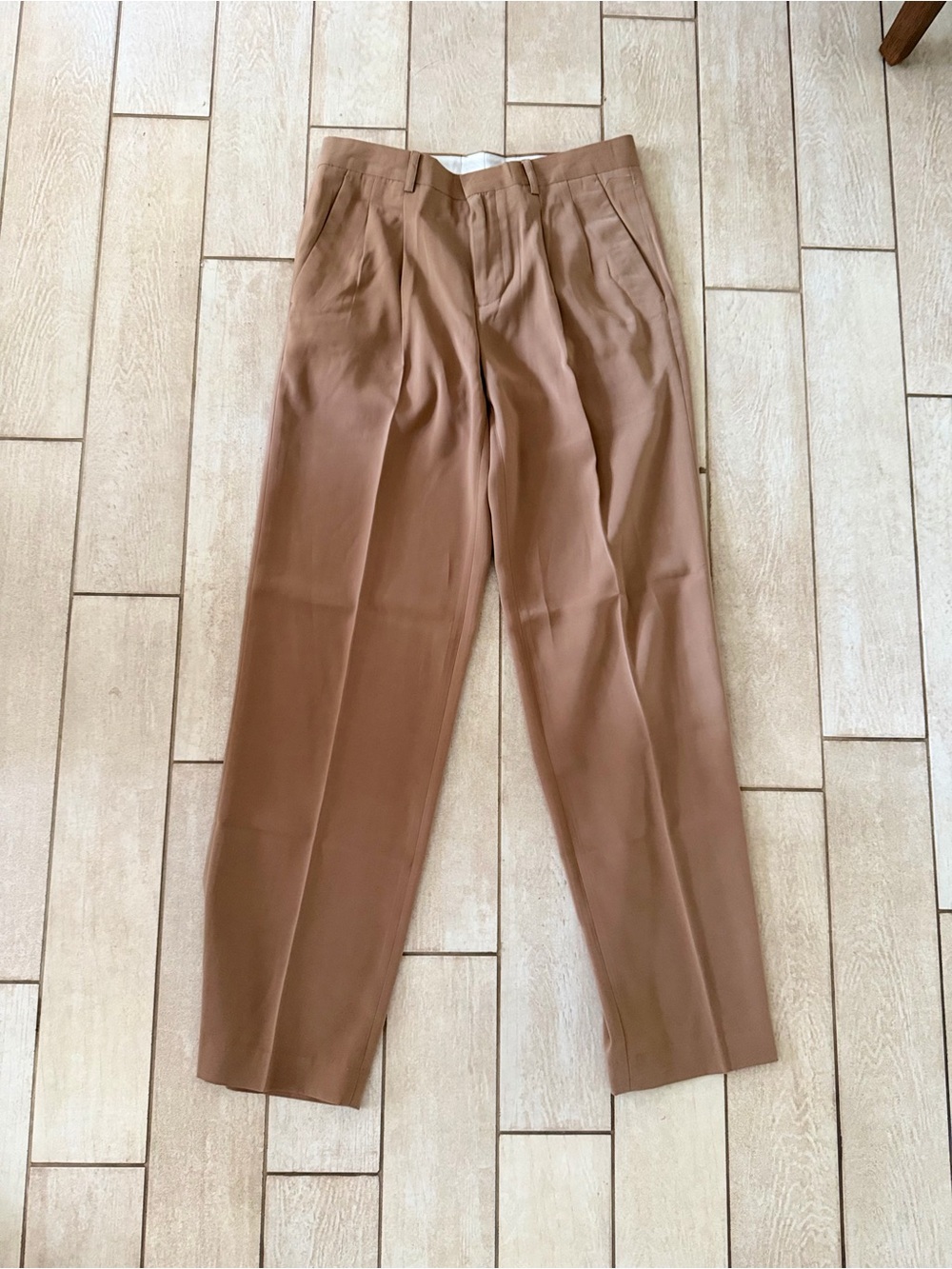 Matchstick- Men's Classic Pleated Dress Pants - Brown